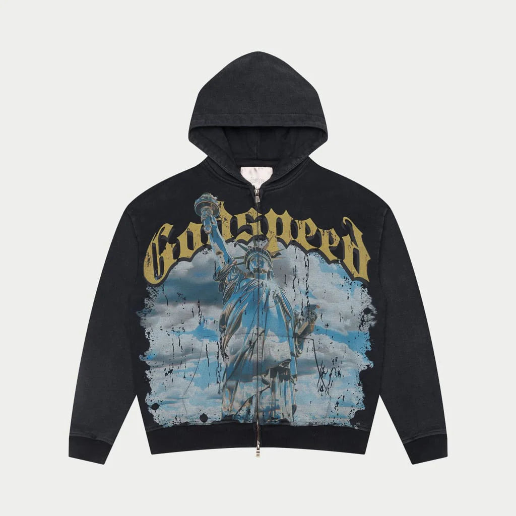 Godspeed Chrome Liberty Zip Hoodie (Black Wash)