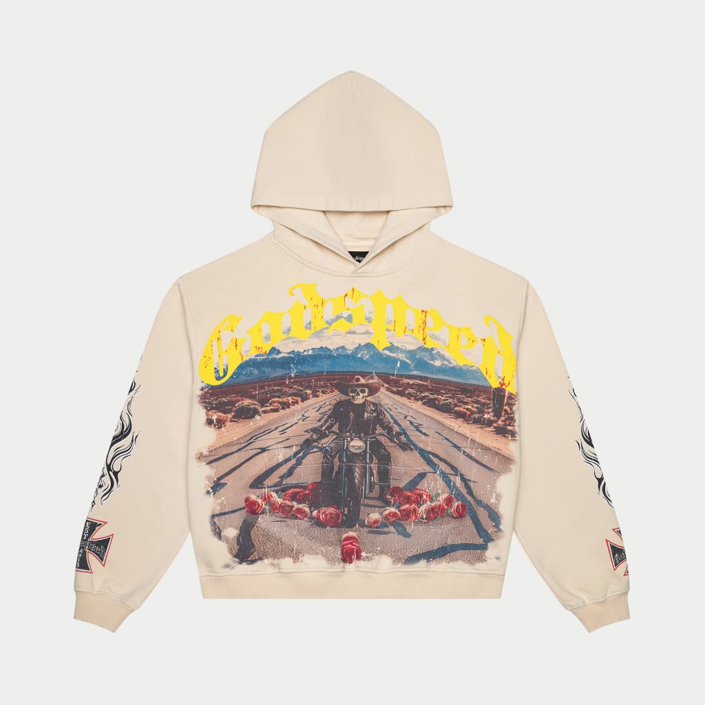 Godspeed Long Lonely Road Hoodie (Cream Wash)