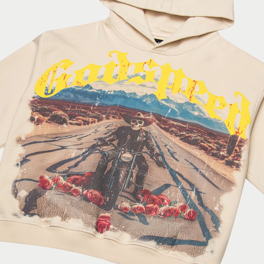 Godspeed Long Lonely Road Hoodie (Cream Wash)