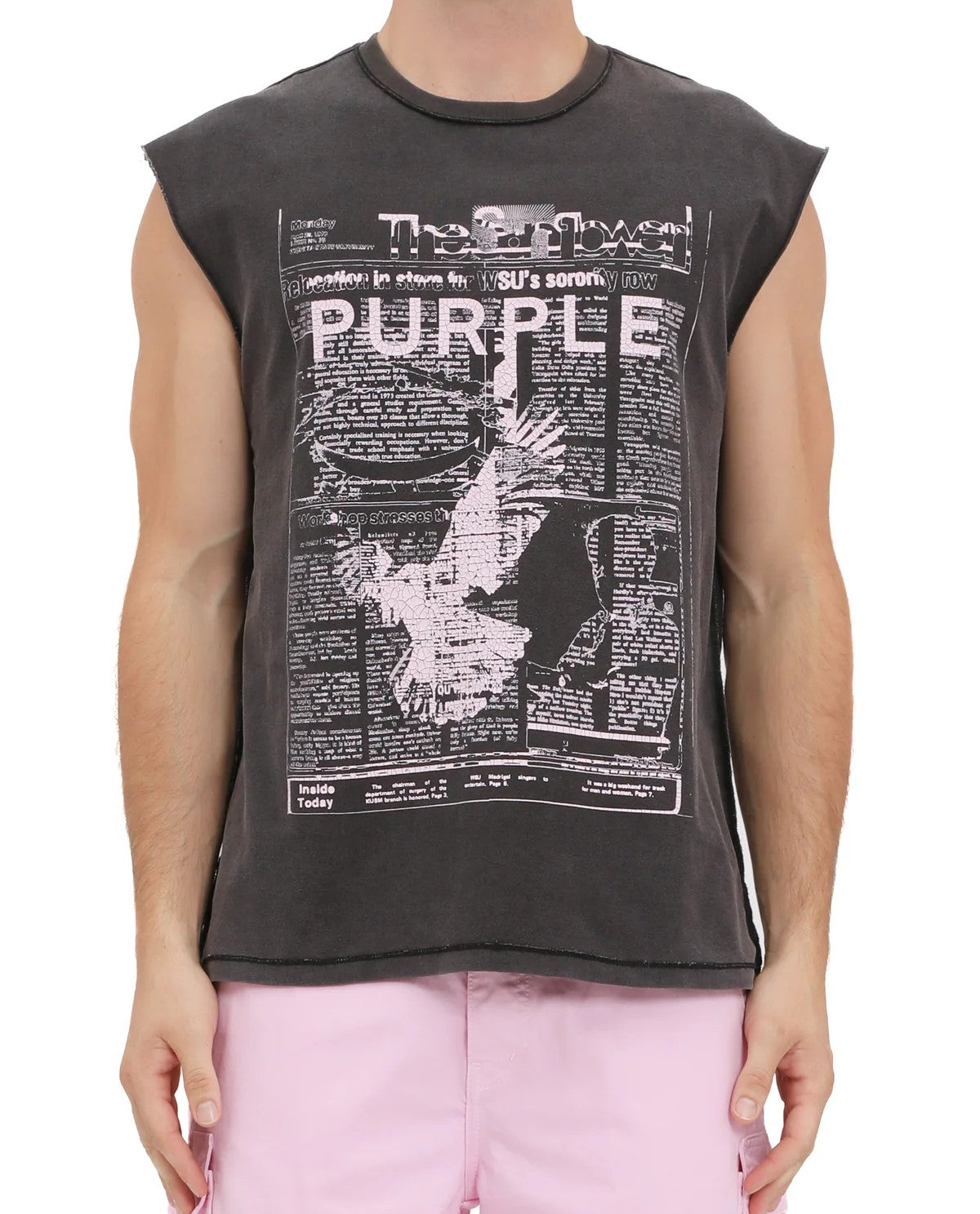 Purple Brand Textured Sleeveless
